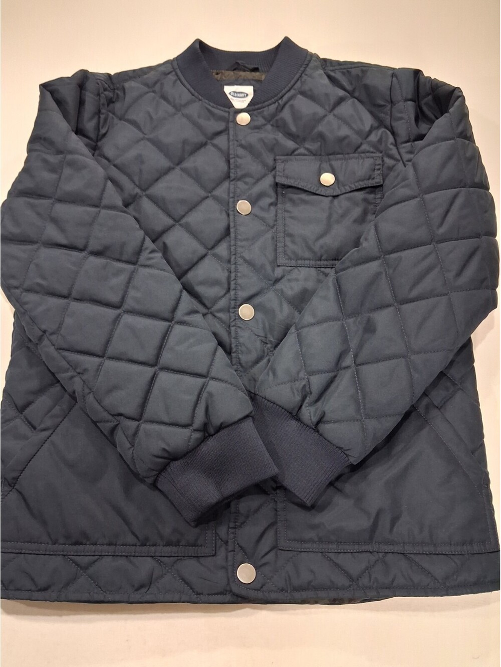 Old Navy 819886-01 Boys Blue Snap Button-Up Quilted Jacket Size XL (14-16)